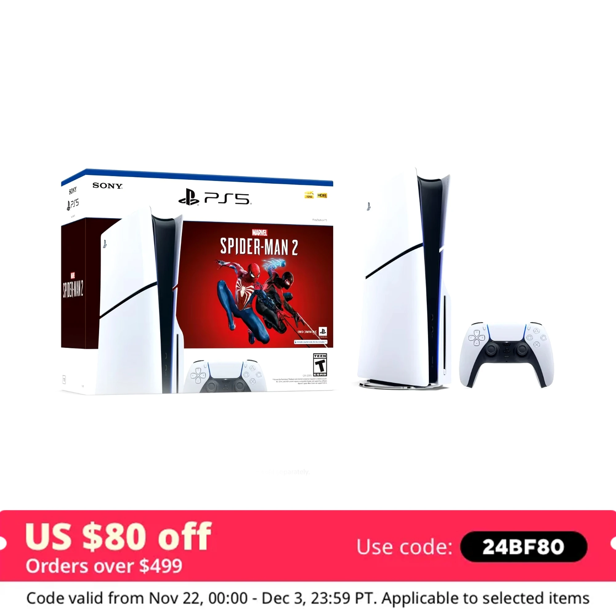 Sony PlayStation 5 Console - Marvel’s Spider-Man 2 Bundle (slim)