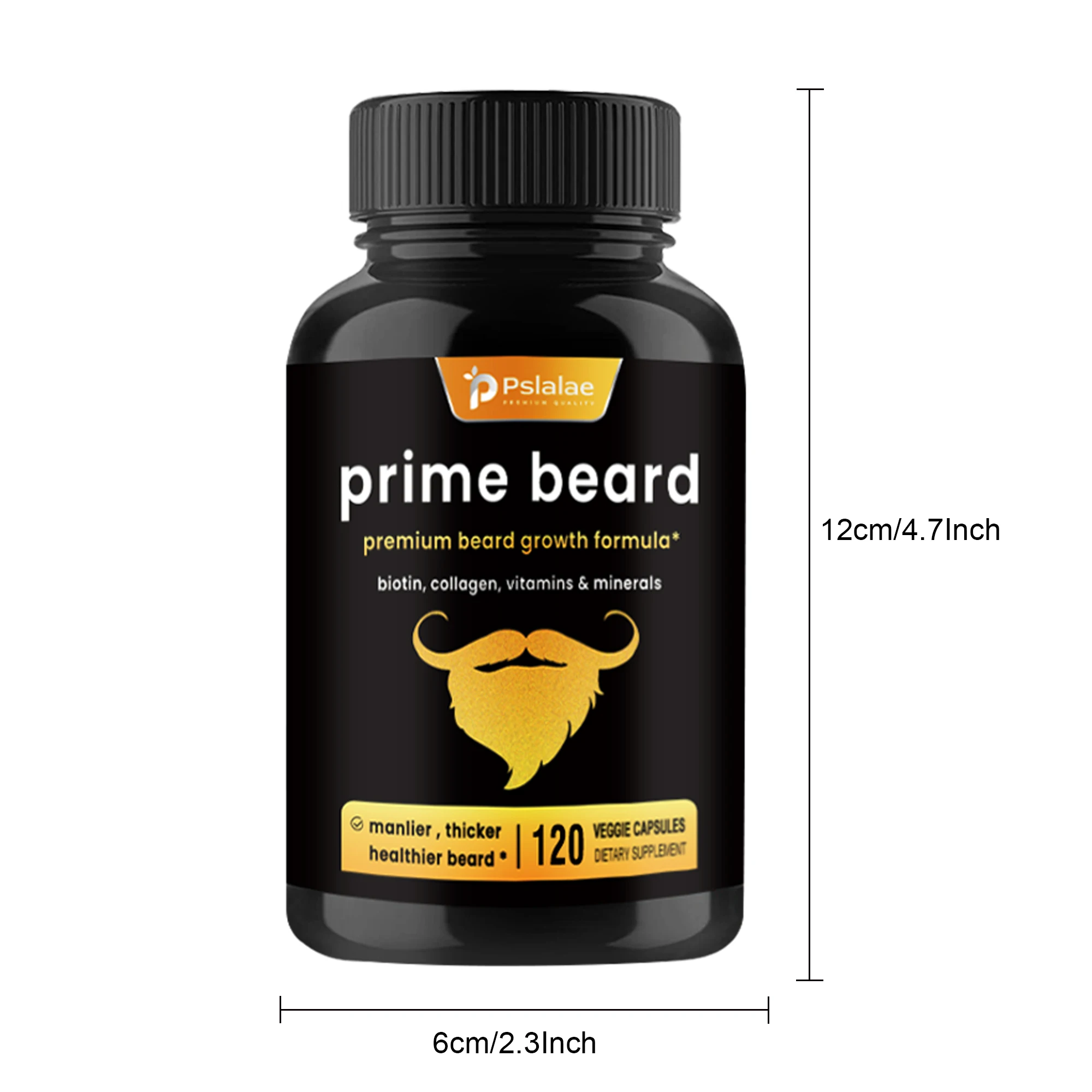 Prime Beard suplemento-vitaminas para la manicura con biotina, colágeno y Palma de sierra, 120 cápsulas