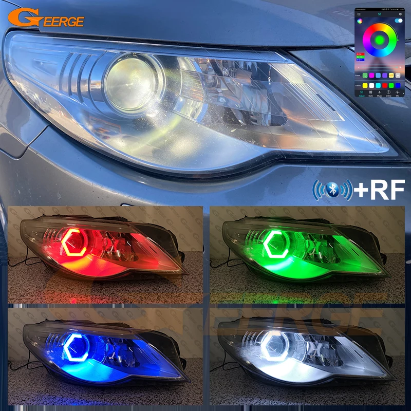 For Volkswagen VW Passat CC 357 2008 - 2012 Bluetooth App Ultra Bright Multi Color Hexagon Hex RGB LED Angel Eyes Kit Halo Rings