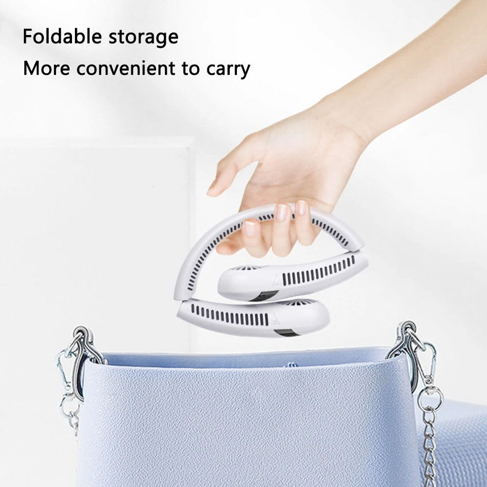 Xiaomi-ventilador portátil para colgar en el cuello, ventilador plegable con refrigeración por aire, 5000mAh, recargable por USB, sin aspas, silencioso, para deporte