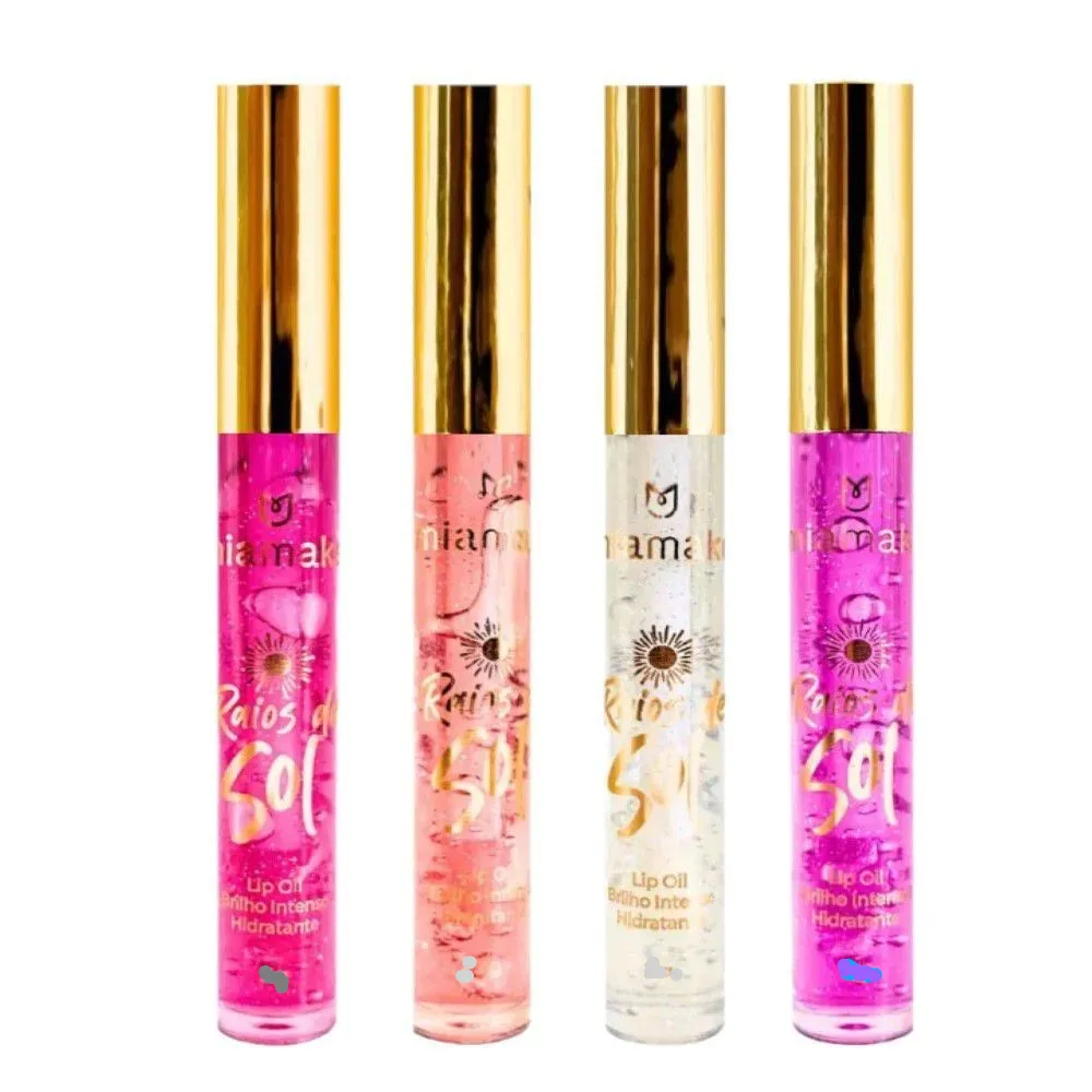 Kit C/4 Lip Oil Gloss Moisturizing Sun Rays Mia Make