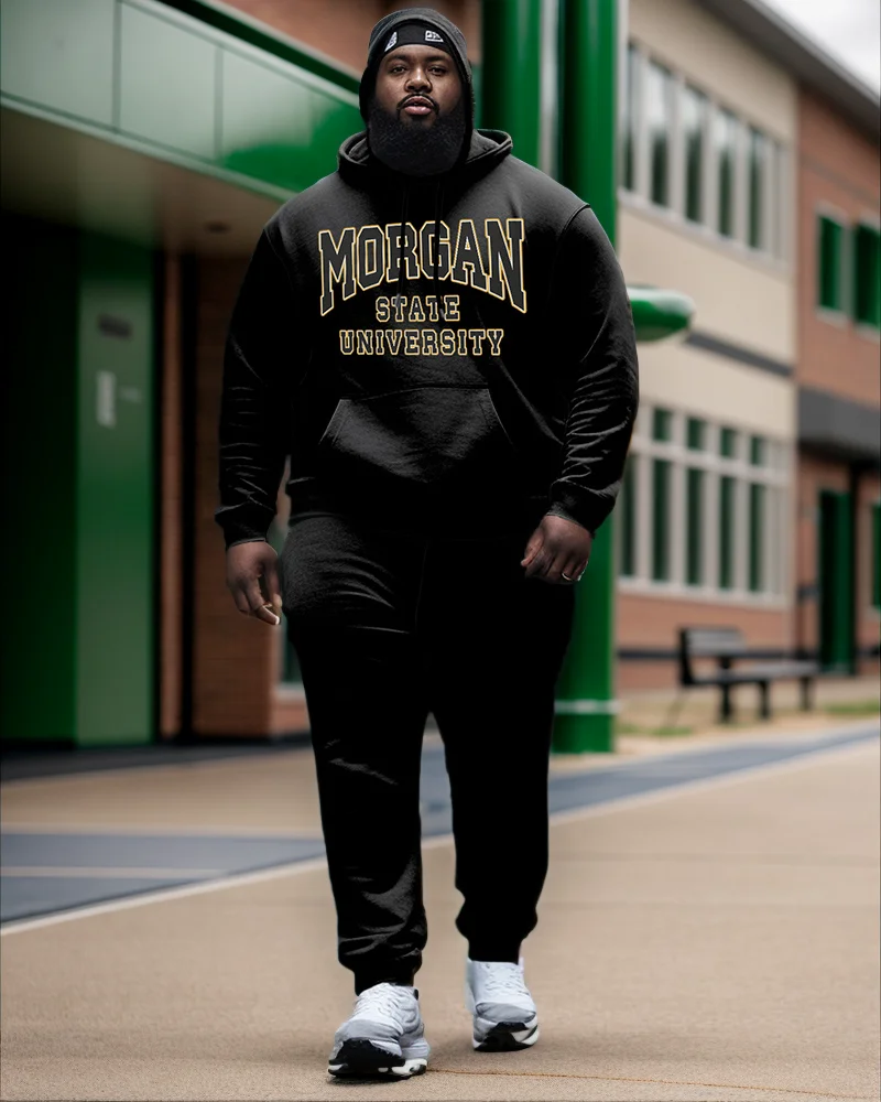 Biggmans Men's Plus Size Clothing Texas Southern University Style Hoodie and Sweatpants Two Piece Set