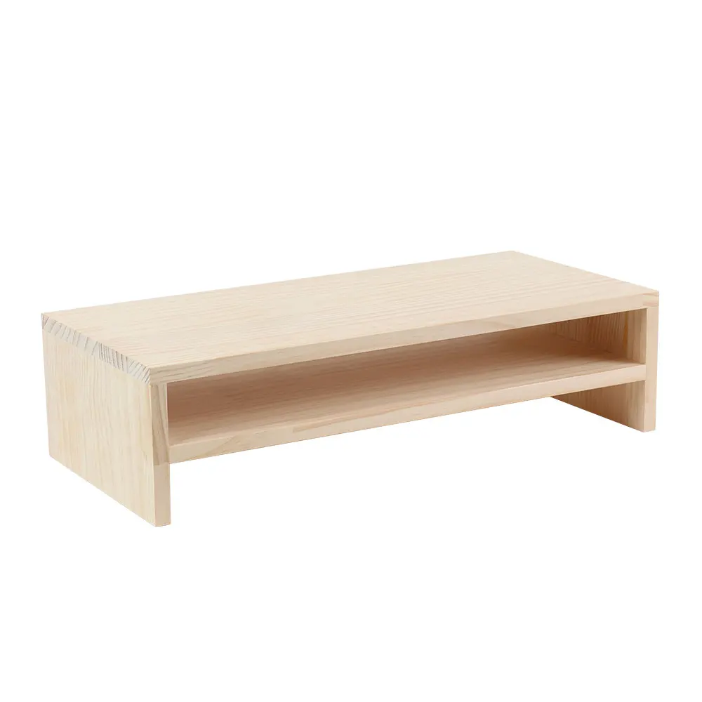 Pine wood two-stage monitor stand 520x235x135, shelf, stand