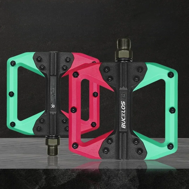 AliExpress UK BUCKLOS Nylon Bicycle Pedal Sealed Bearing Road Mountain Bike Pedal Waterproof Widen MTB Pedals Anti-slip Flat Pedals