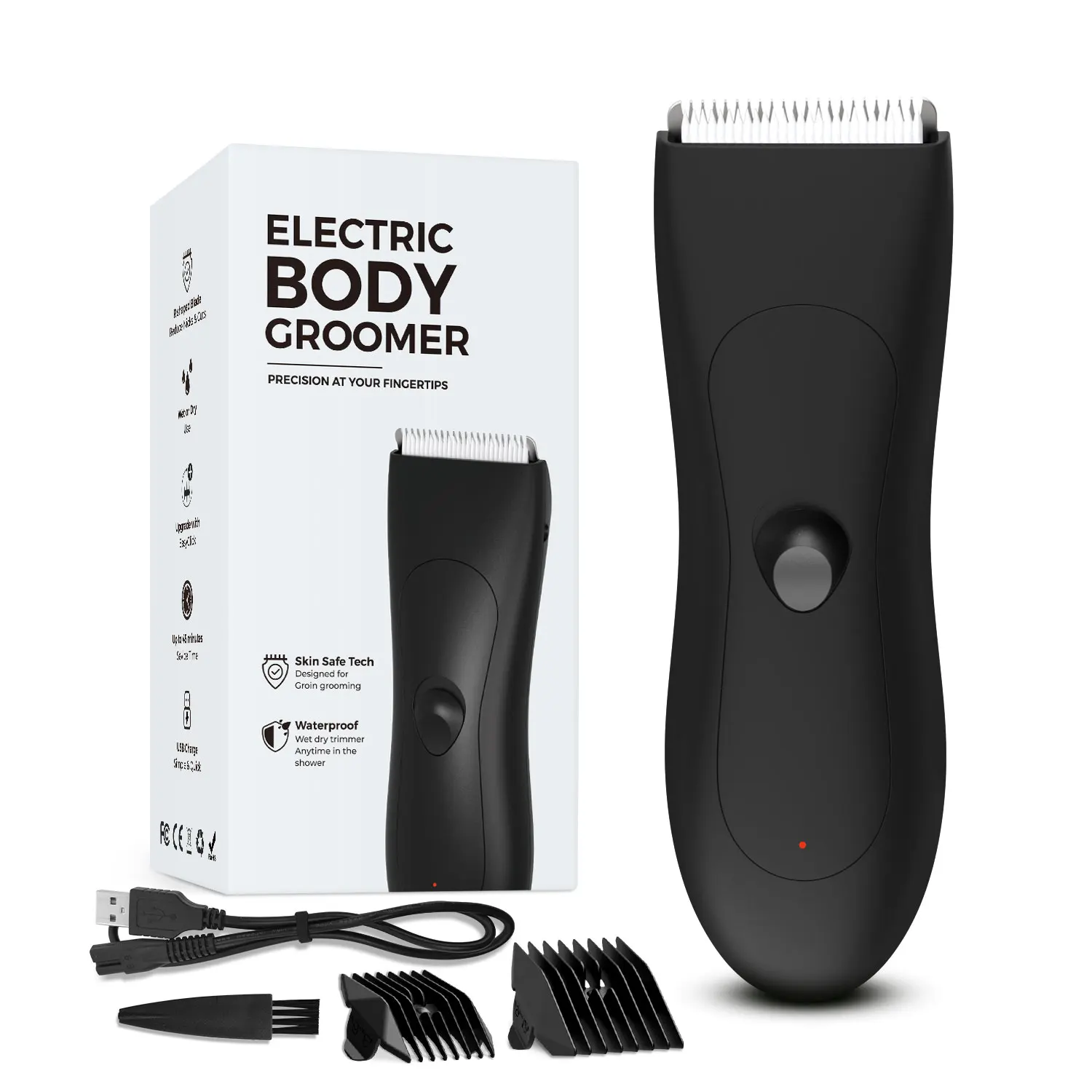 Men's Body Hair Trimmer Electric Shaver Ball Groin Clipper Waterproof Body Hair Groomer USB Rechargeable 3 Colors Best Gift