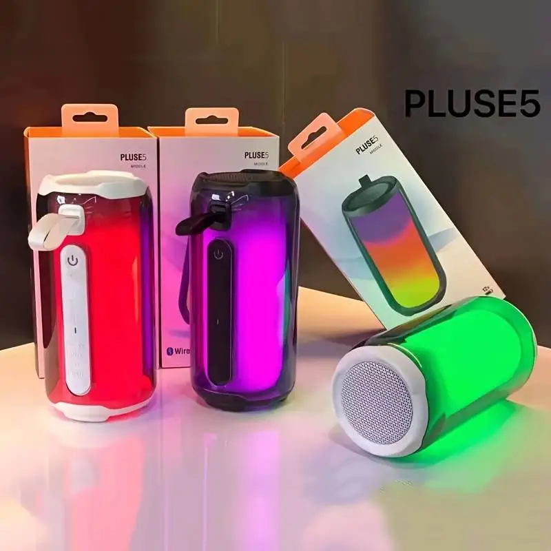 PULSE5 Mini Wireless Bluetooth Subwoofer, Pulso 5, Colorido, Luminoso, Inteligente, Computador, Áudio, Casa, Carro, Alto-falante