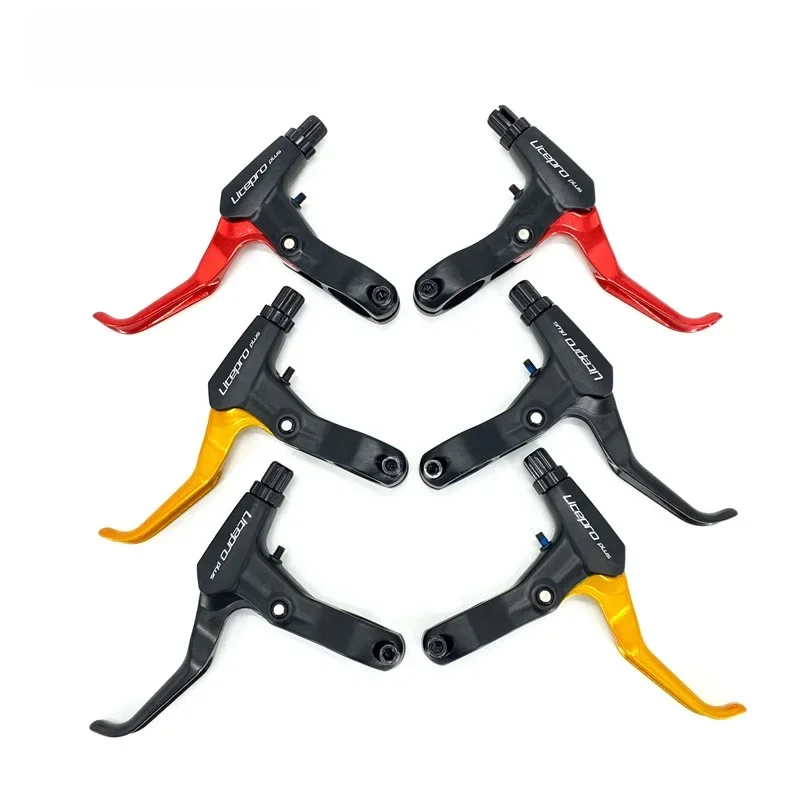 AliExpress NONE Litepro Mtb Folding Bike V Brake Lever Ultralight Handlebar 22.2mm Caliper Disc Brake Lever 150g Red Gold Black