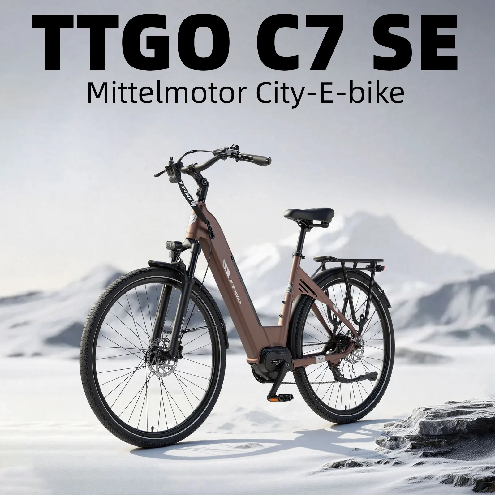 TTGO C7 SE 36V 250W Mittelmotor E-Bike 25km/h,18Ah Akku Elektrofahrrad für Erwachsene Damen, City E-Bike mit kostenlosem Versand