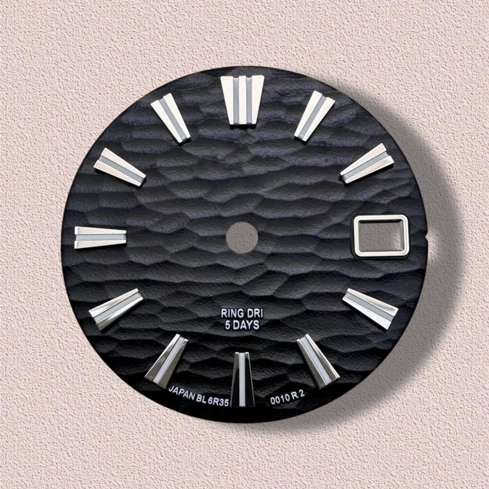 Dial Gelombang Logo GS 28.5Mm Cocok untuk Gerakan Jepang NH35/NH36 Aksesori Modifikasi Jam Tangan Berkualitas Tinggi Bercahaya Hijau