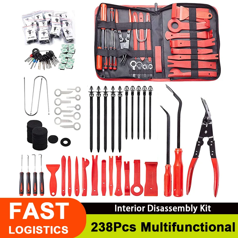 238 pièces outils de voiture Kit de démontage intérieur de voiture outil de retrait de garniture en plastique extracteur de Clips de voiture outils de panneau de bricolage pour extracteur de garniture