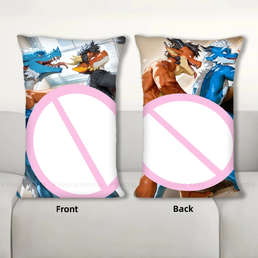 

Dakimakura Anime Dragon Brothers Body Pillow Cover Sofa Cushion Double-side Print Throw Pillow Case 40X60cm
