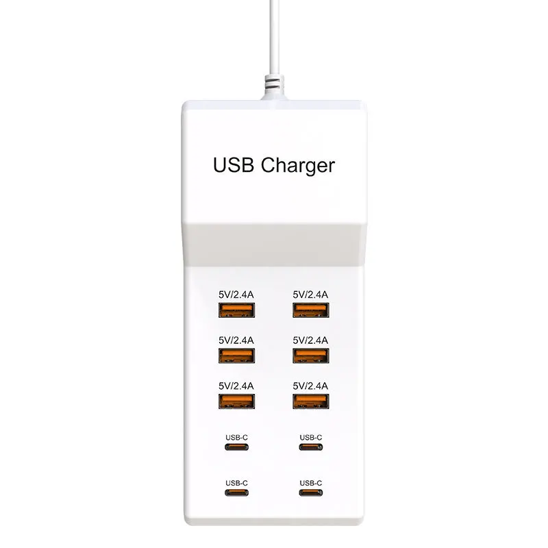 USB Charger Station,10-Port 50W/10A Multiple USB Charging Station Multi Ports USB Charger Charging for Tablet Laptop Computer