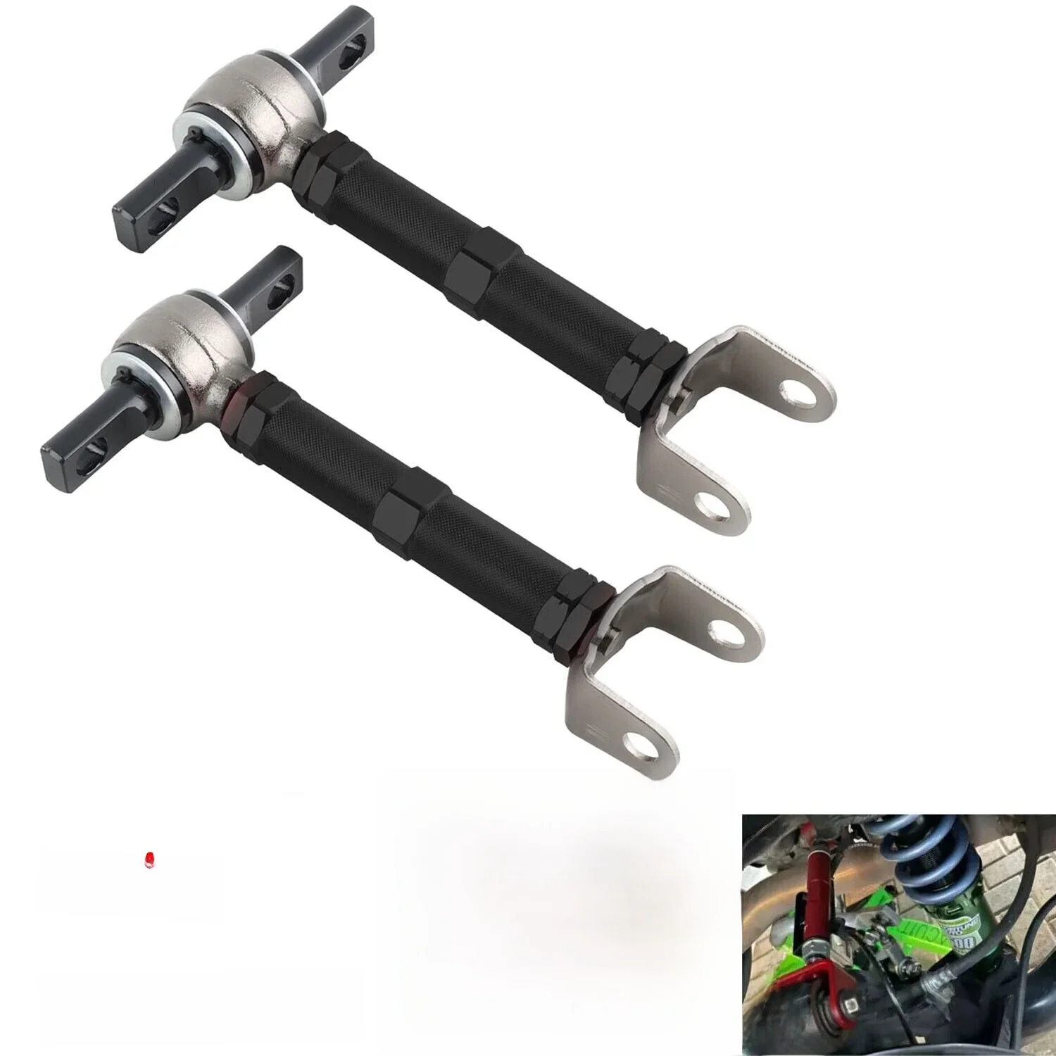 Regulowane wahacze tylnego pochylenia czarne dla 01-05 Honda Civic 02-06 Acura RSX akcesoria do zawieszenia — zdjęcie 2