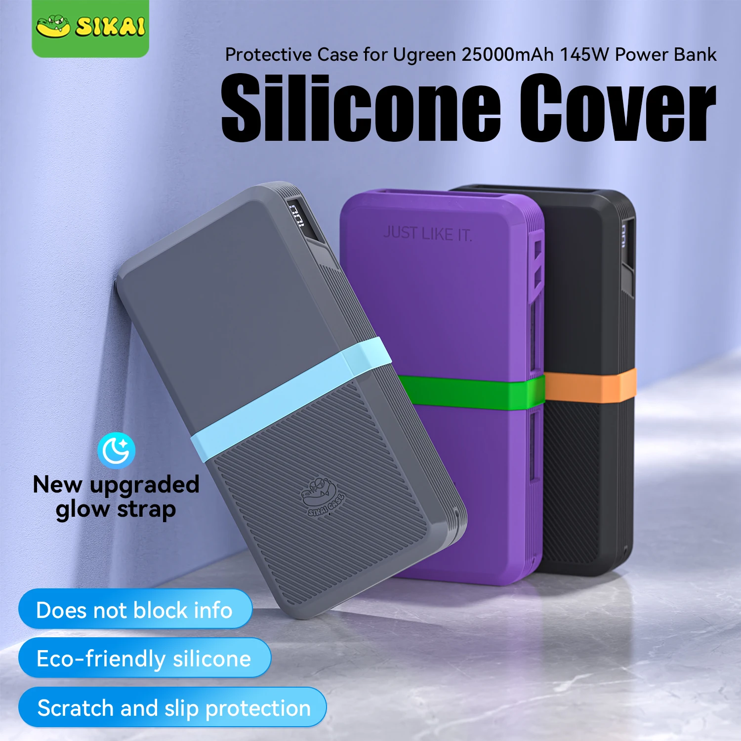 

SIKAI Silicone Case for UGREEN 145W 25000mAh Power Bank Shockproof Cover with Precise Cutouts