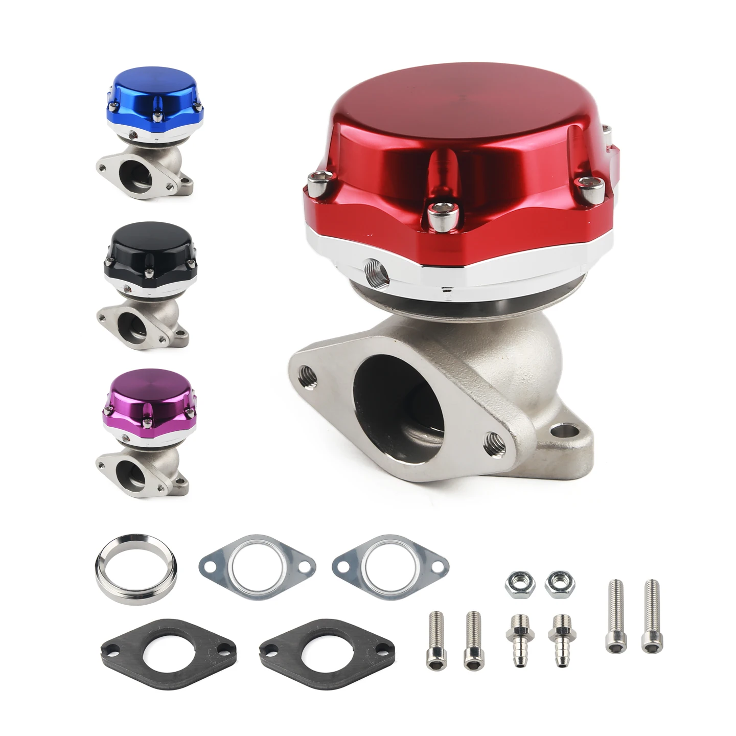 38mm External Turbo Exhaust Manifold Wastegate with Dump Ring 14PSI Black/Red/Purple/Blue