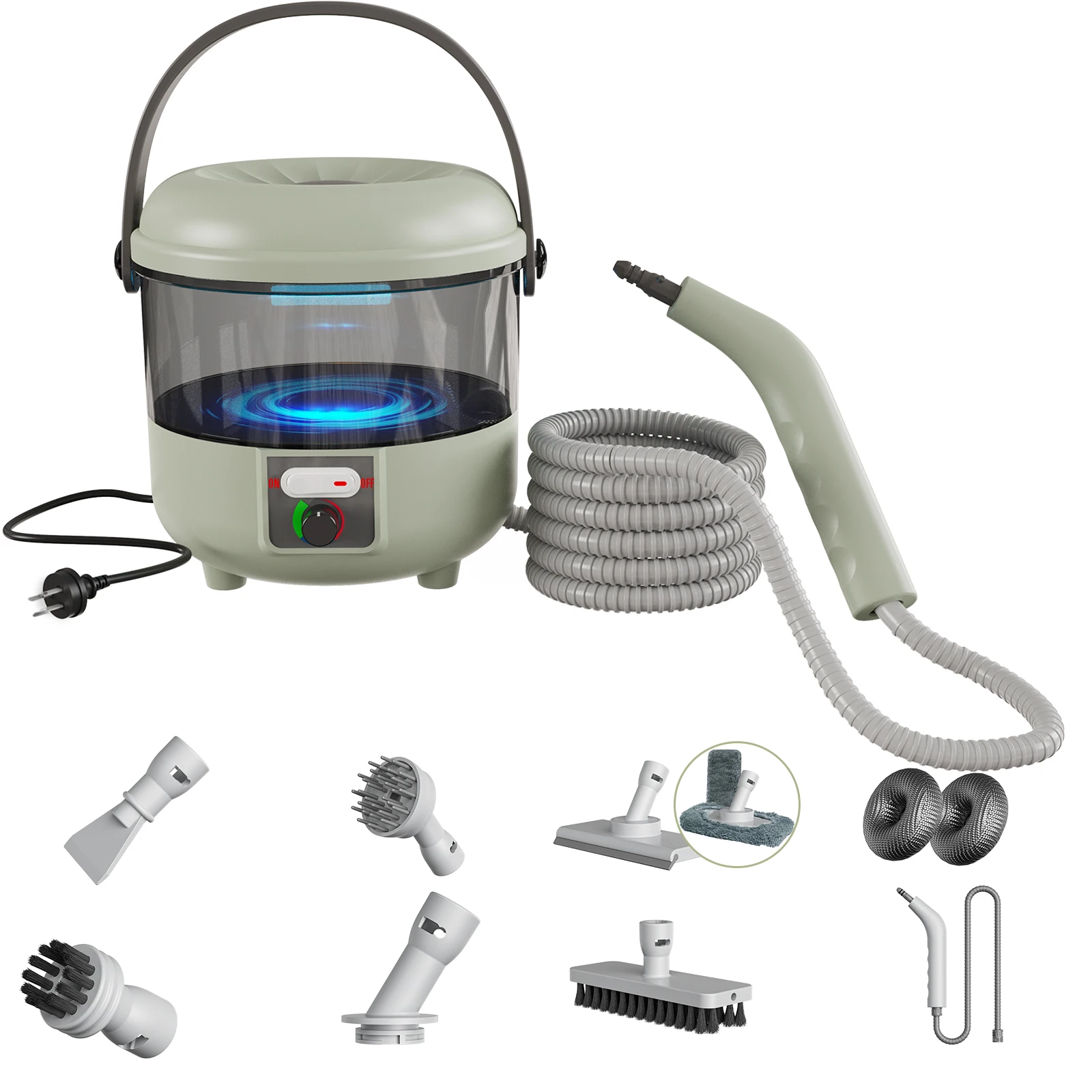 Professzionális, 2500 W-os gőztisztító, 6 tisztítófunkcióval és 1600 ml-es nagy víztartállyal