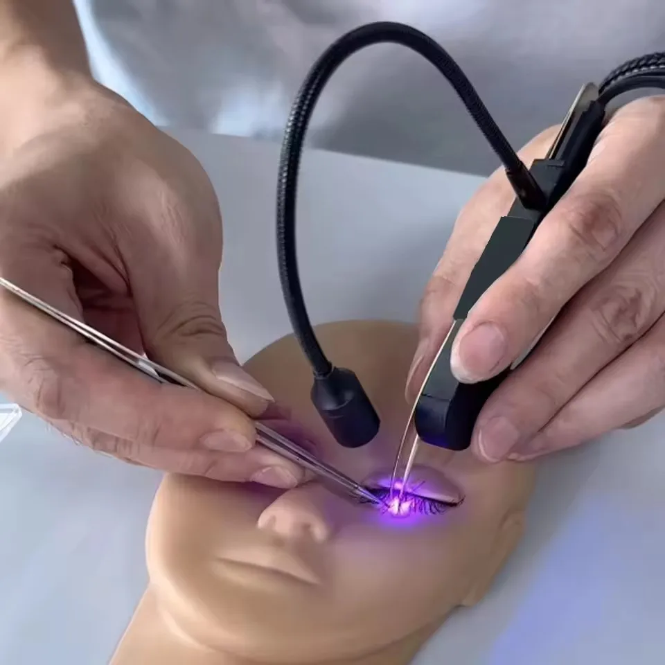 UV Lash belt Tweezer Handheld UV Glue Fast Curing Light UV Lash grafting For Eyelash Extension Nail beauty lamp 1/2 bottle glue