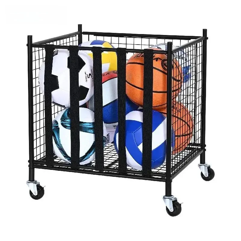 SucceBuy Rollende sportbalopslagwagen Sportuitrusting voor binnen en buiten Stalen opbergrek voor garages, sportschool en scholen - afbeelding 2