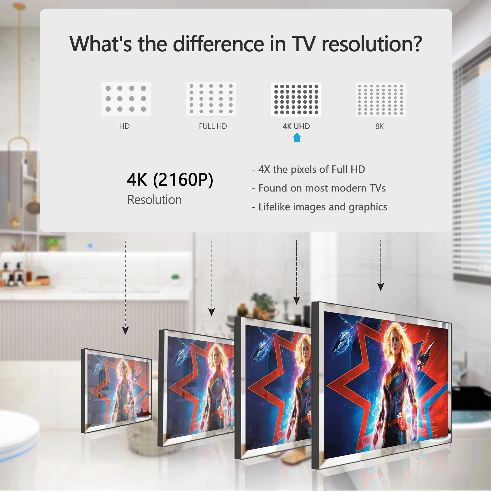Souria 42 pulgadas 4K UHD pantalla espejo TV pantalla completamente táctil impermeable para baño SPA salón sistema DTV DVB-T, T2, C ATSC - Image 4
