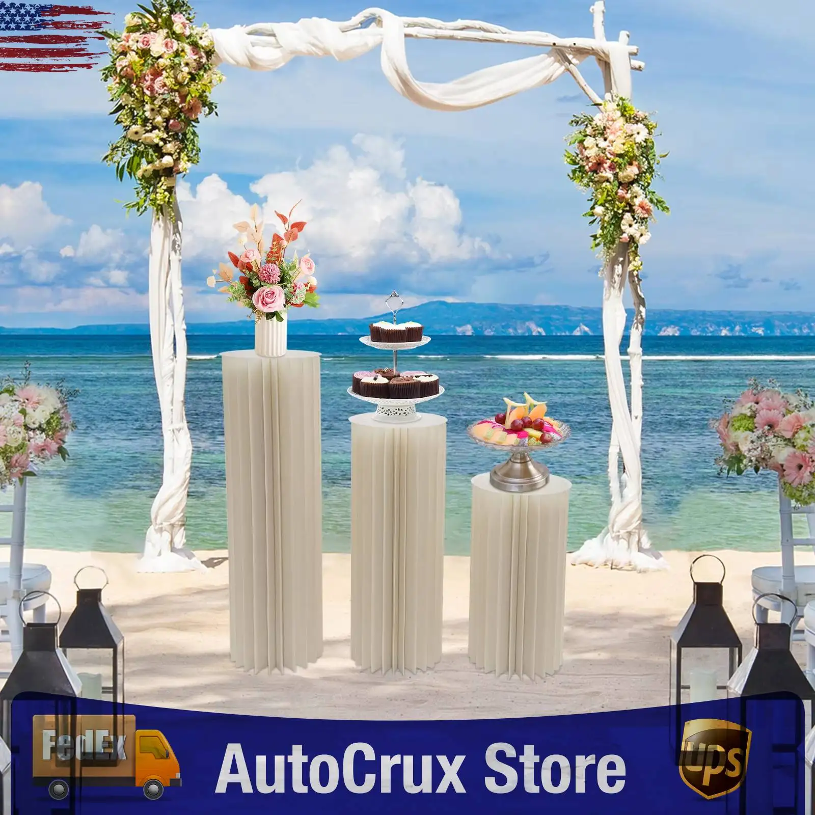 

Cardboard Flower Stand, 60cm 80cm 100cm Tall 3-Pack Includes PVC Boards, for Wedding Floral Arrangement Decorations