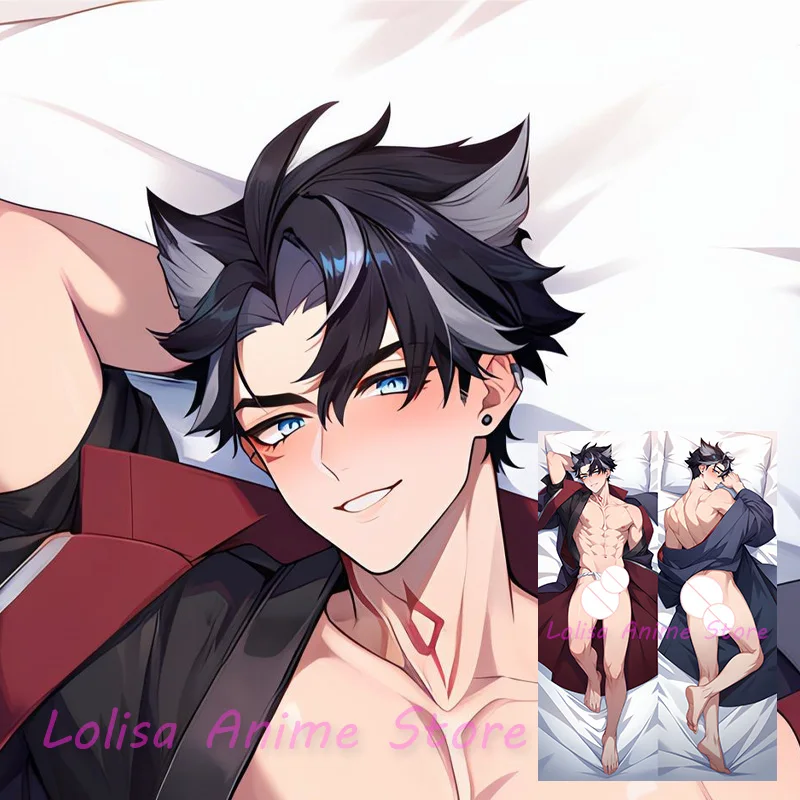 Dakimakura Wriothesley Genshin Impact Anime Body Pillow Cover Double Sided Print Life Size Pillowcase Gifts