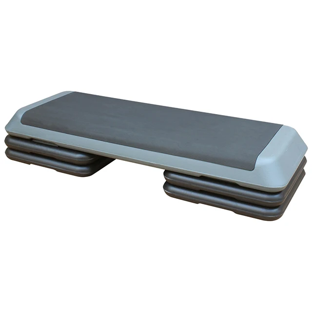 Verstelbare aerobiekruk van 110 cm hoog, antislip, met 4 kussentjes om de hoogte te verhogen, geschikt voor aerobics en krachttraining, gemaakt van milieuvriendelijk ABS-materiaal, met een