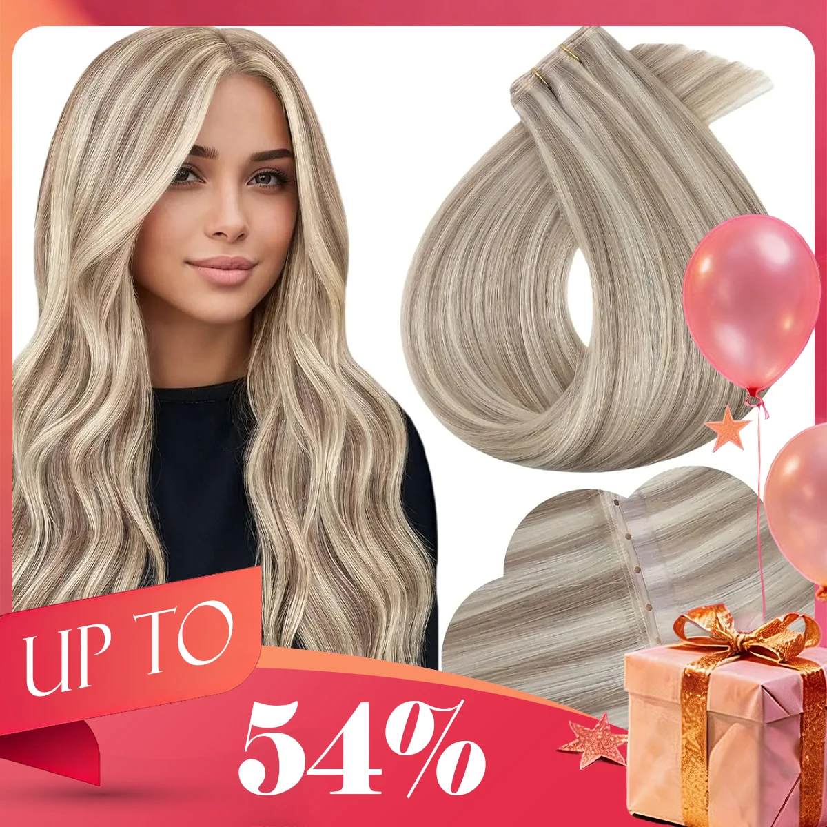 

[NEW] Ugeat Butterfly Weft Hair Extensions Genius Weft Real Human Hair Pu Hole Extensions Silky Hair 100G for Wedding or Parties