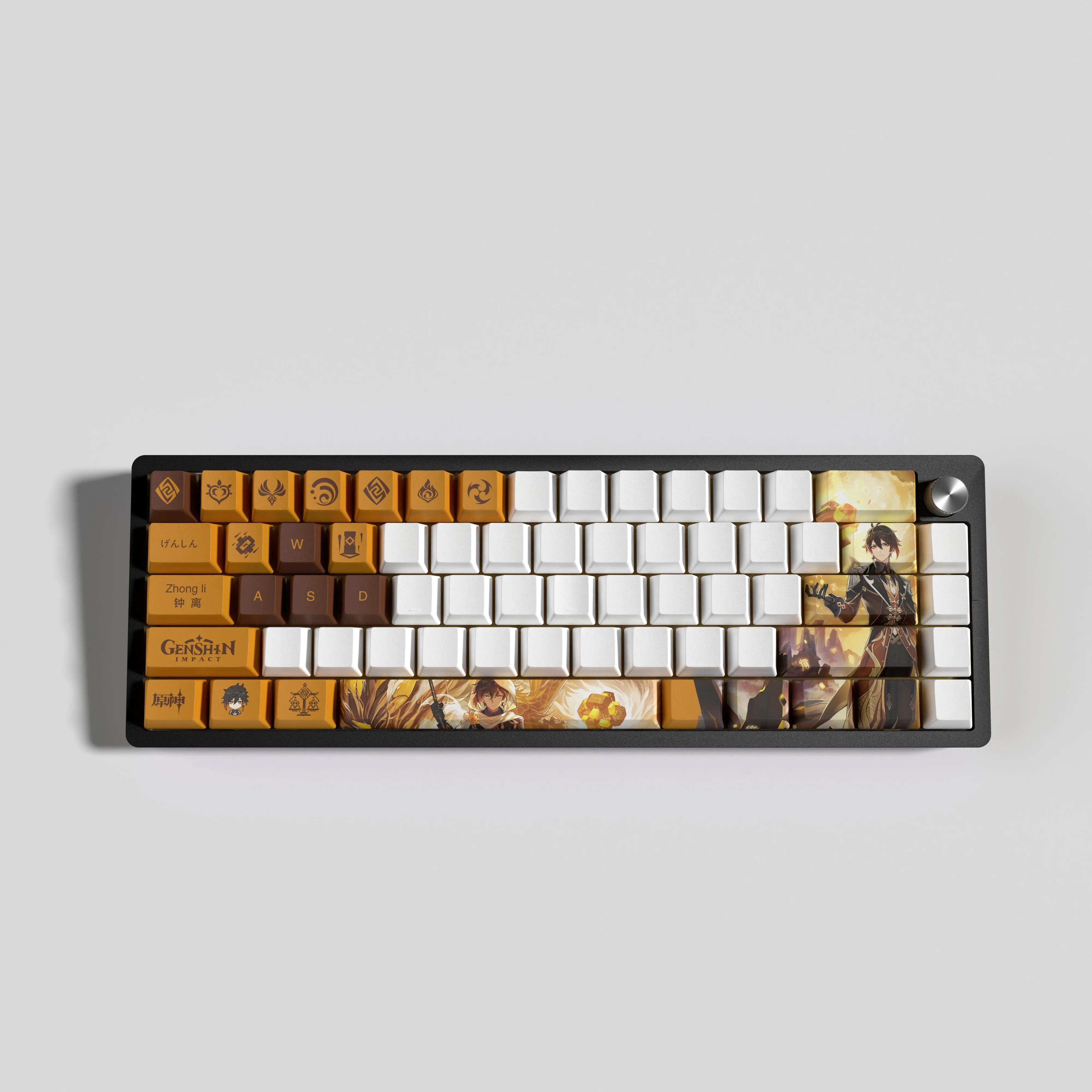 Genshin Impact Keycaps Zhong Li Keycaps Profil OEM 30Keys PBT Dye Sub Keycaps