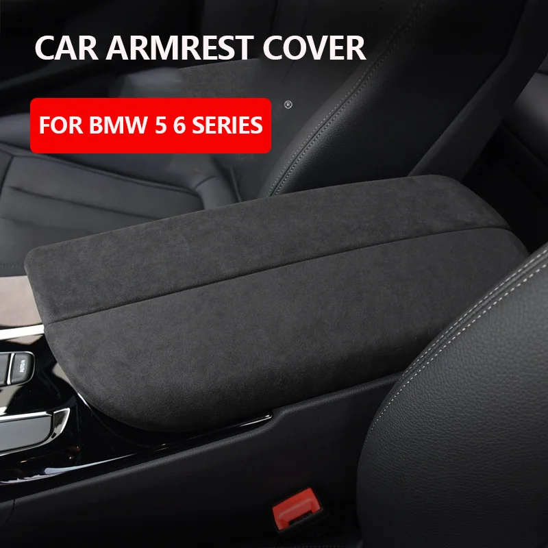 

Suede Car Armrest Box Protective Cover Central Control Armrest Interior Accessories for BMW 5 6 Series GT 530 525 535 2018~2023