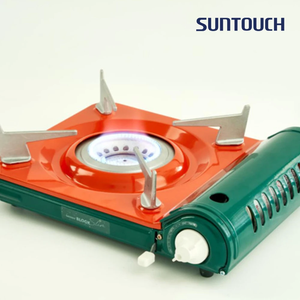 Sun touch sensory color and slim design block burner slim portable gas oven (Orange & Green)