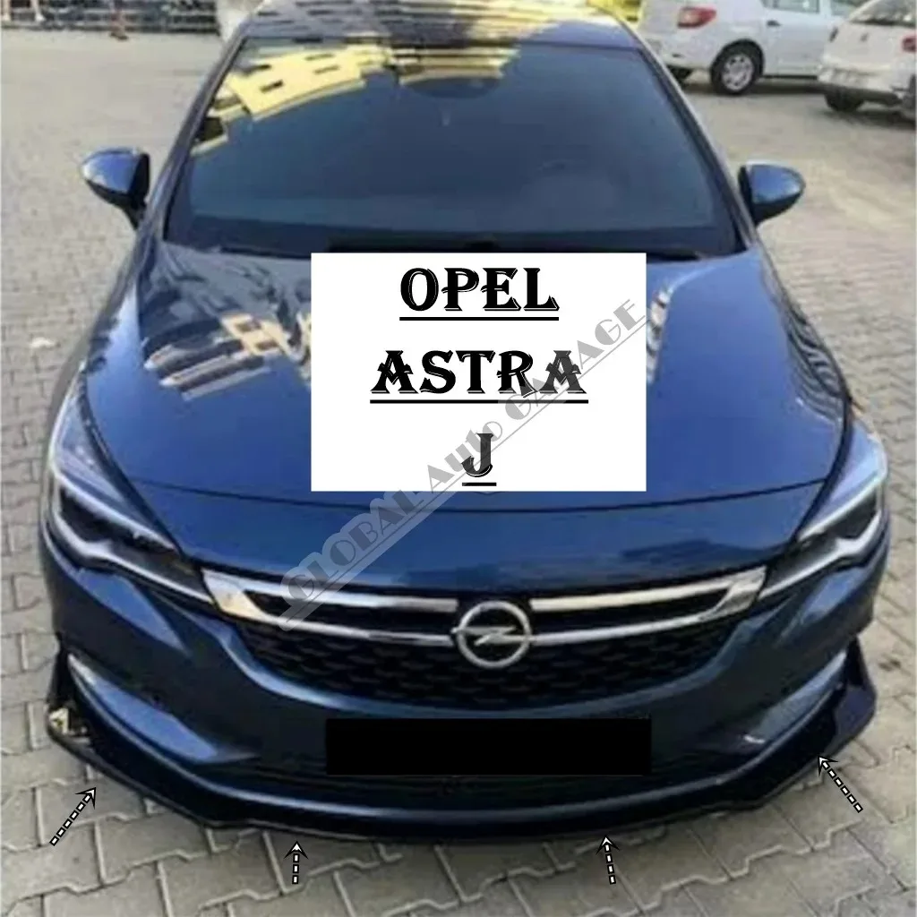 For Opel Astra J Diffuser+Front Bumper Attachment Lip 2009-2015  Piano Glossy Black Splitter Diffuser Universal Spoiler Bumper