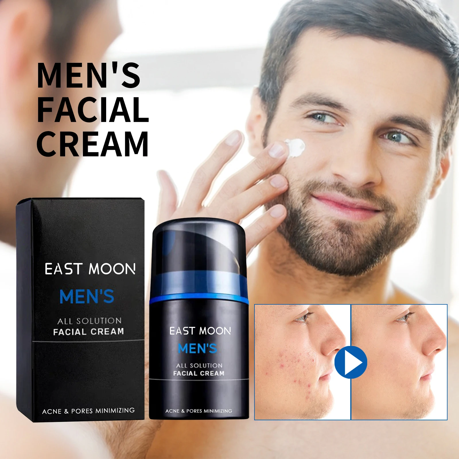 EAST MOON 50g Men's All Solution Facial Cream Men's Oil Control and Moisturizing Face Cream Hydrating Anti-Aging Smooth Wrinkles
