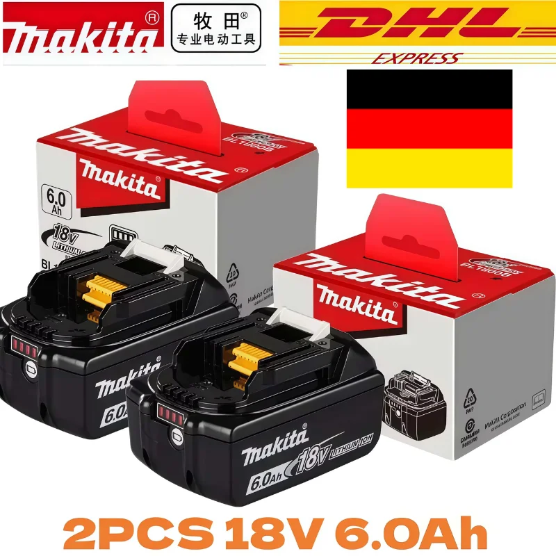 Batteria originale Makita 18V LXT 6.0Ah per trapano avvitatore e utensili elettrici a batteria BL1860 BL1850 BL1860B