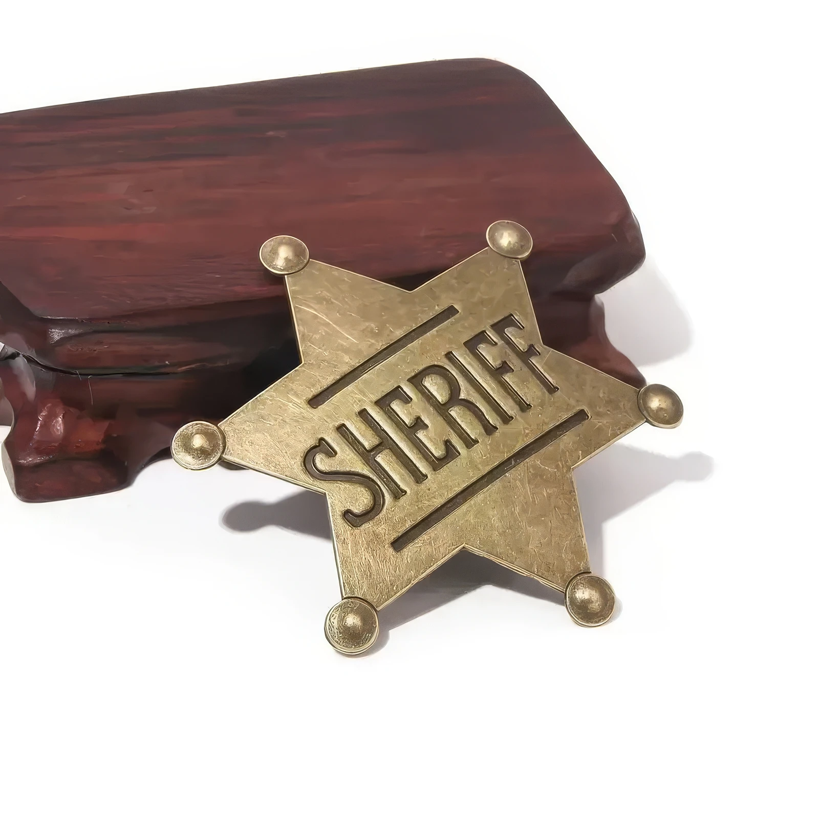 شارة شريف عتيقة رائعة، دعامة زي معدنية مصقولة لمظهر غربي وسيم، لومان على شكل نجمة قابل للجمع