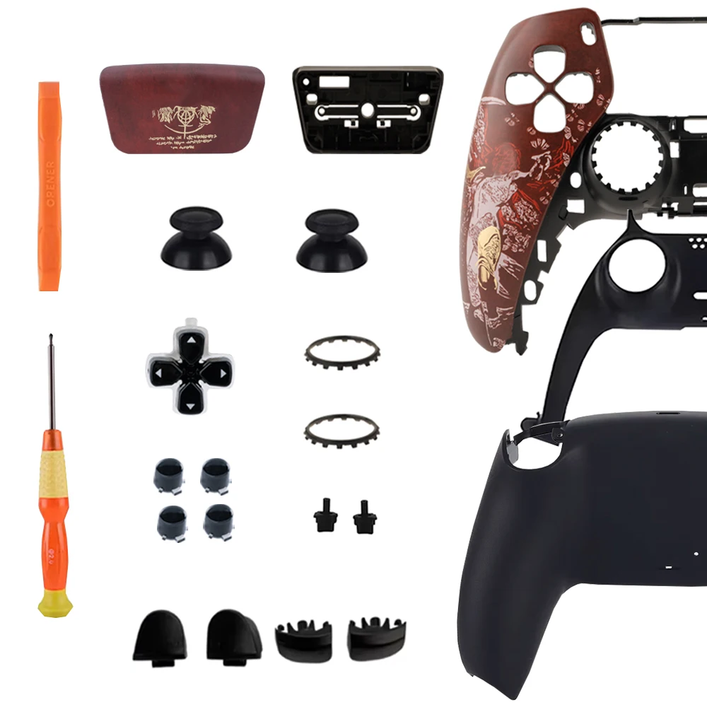 Replacement Shell Kit For PS5 DualSense Controller BDM-010/020/030/040/050 Faceplate Housing With Touchpad DIY Custom Mod