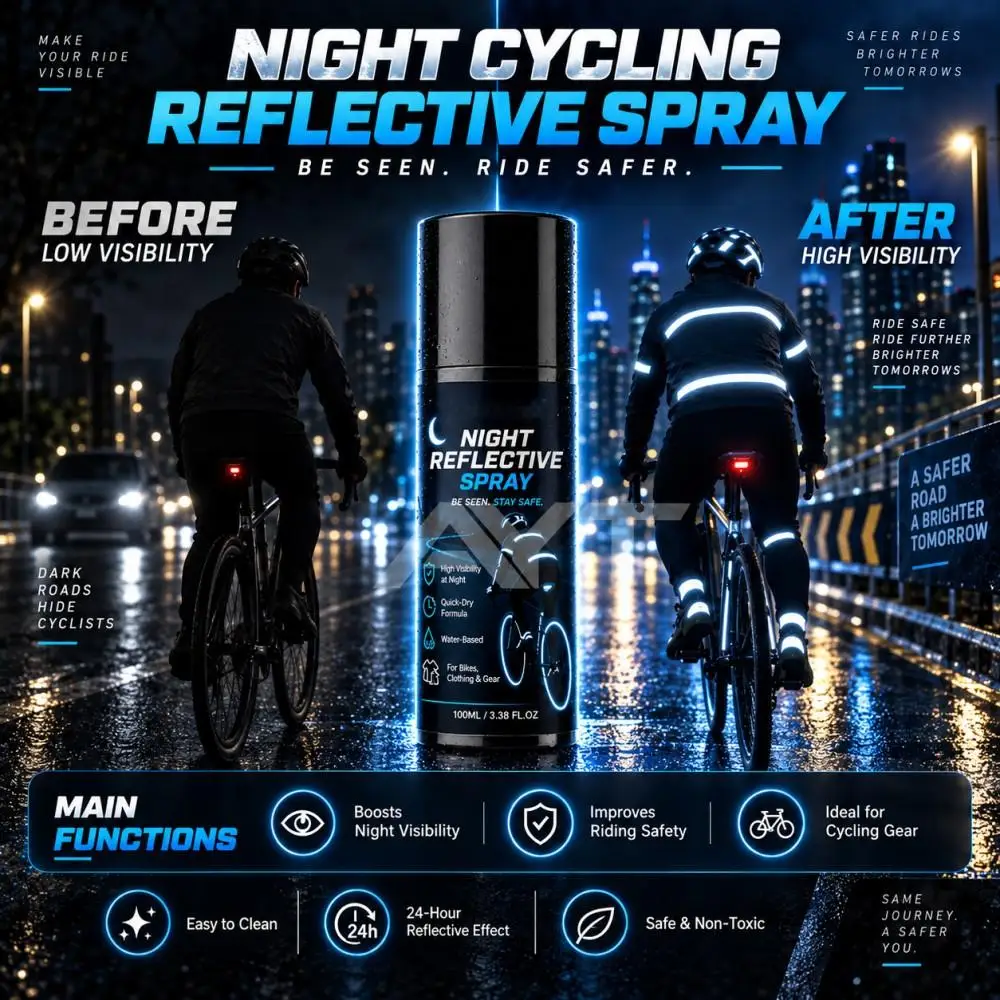 Outdoor Night Reflective Spray Paint for Bicycle Cycling Helmet Clothes Backpack High Visibility Anti-Accident Safety