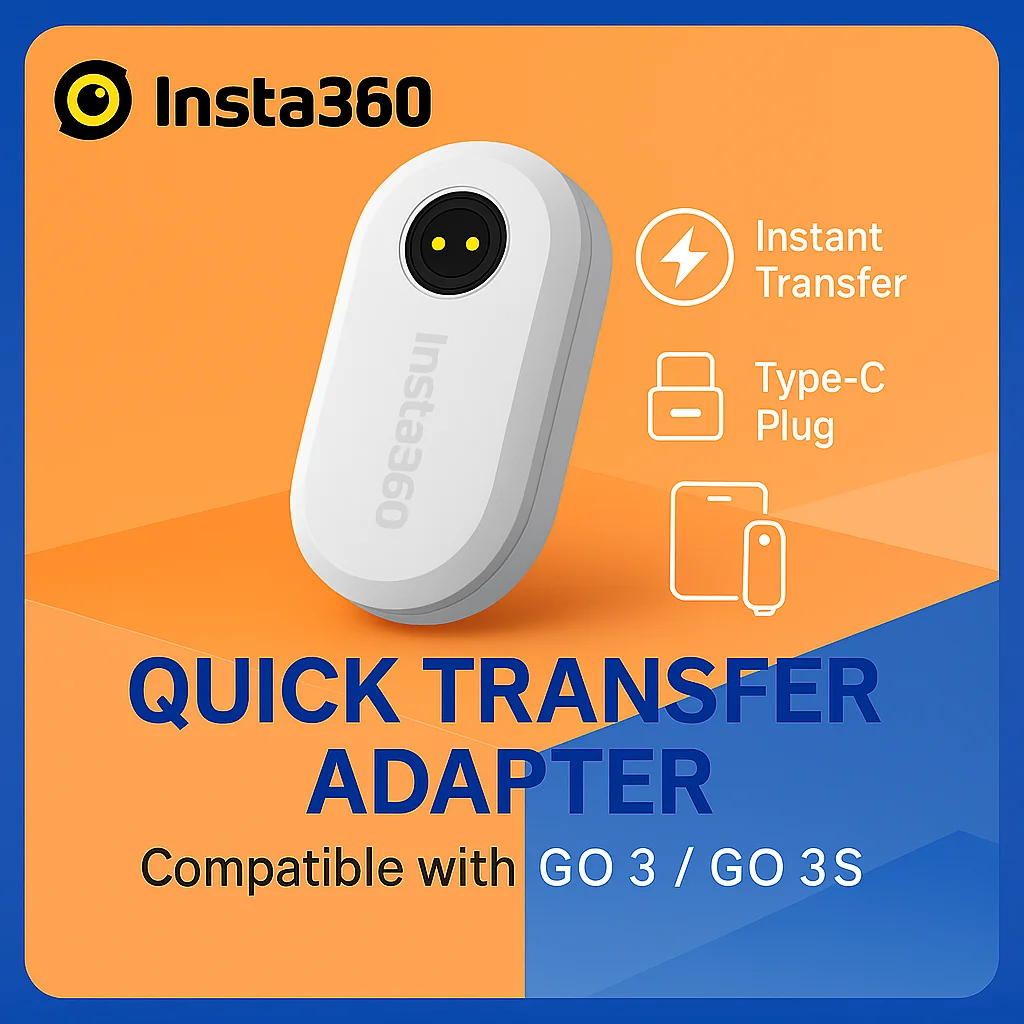 Quick Reader Module for Insta360 GO 3 / GO 3S | Dual-Port USB-C & Lightning Adapter for Charging and File Transfer
