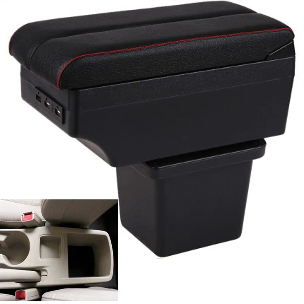 Hyundai i30 Armrest Box Elbow Rest Center Console Storage with Phone Charging USB Interface Cup Holder