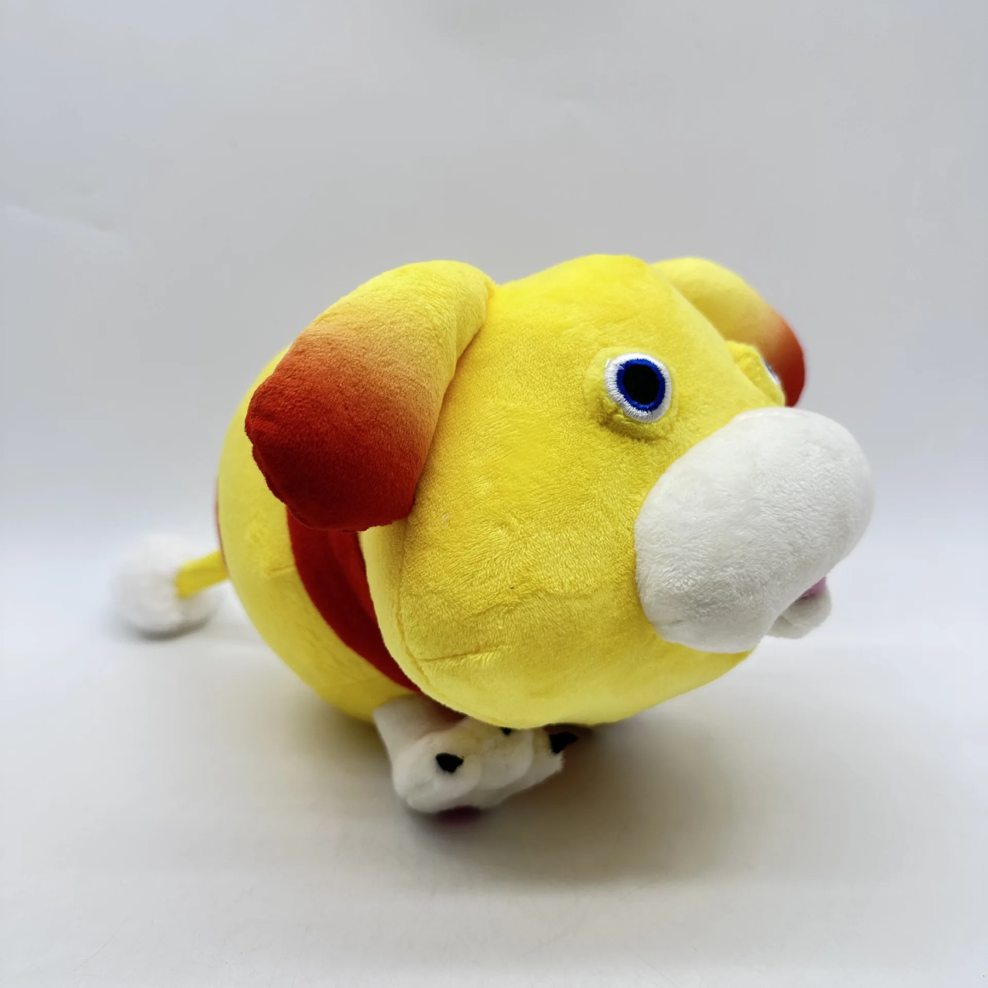 Adorable Yellow Dog Plush Toy with Red Ears and Tail - Soft and Cuddly, 33cm Long