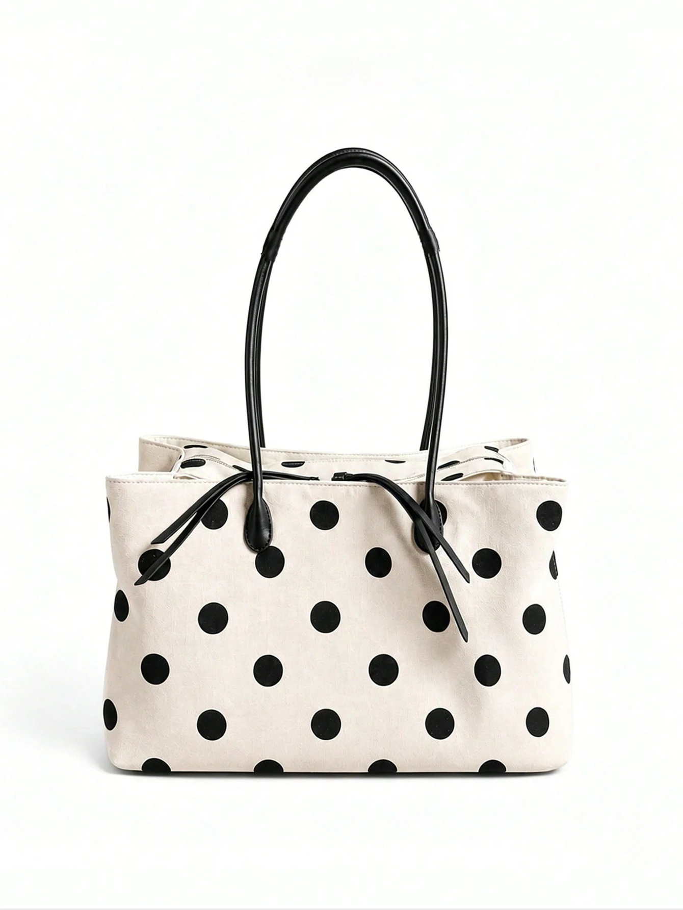 

Large Capacity Linen Polka Dot Tote Bag for Women, New Niche Commuter Shoulder Bag, Office Work Canvas Tote Handbag Daily Purses