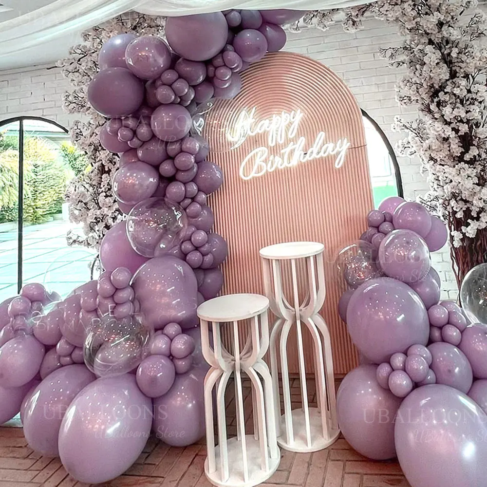 Staubige lila Geburtstagsballons, Girlande, 5/10/12/18 Zoll, lavendelfarbener, blasser Boho-Lila-Ballon für Hochzeit, Babyparty, Verlobungsdekoration