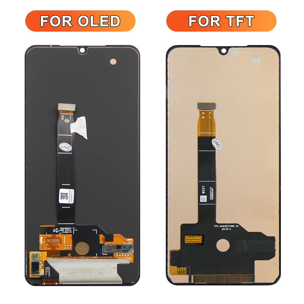 AMOLED For Xiaomi Mi 9 LCD Display Touch Screen Digitizer Assembly With Frame For Xiaomi Mi9 M1902F1G Screen Replacement