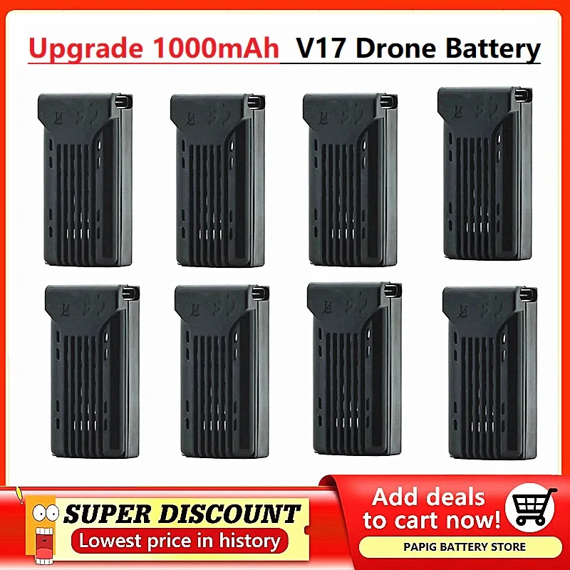 

Upgrade 4D-V17 Original Battery 3.7V 1000mAh For 4D V17 RC Airplanes Quadcopter V17 Drone Replacement Accessories Part 배터리