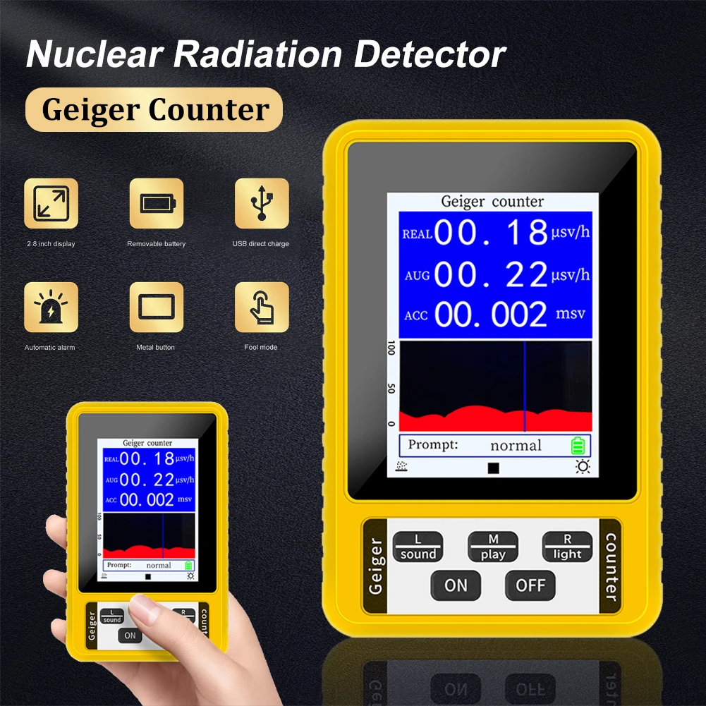 BR-9C XR3 Geiger Counter Nuclear Radiation Detector Personal Dosimeter X-ray Beta Gamma Detector LCD Radioactive Tester Real Tim