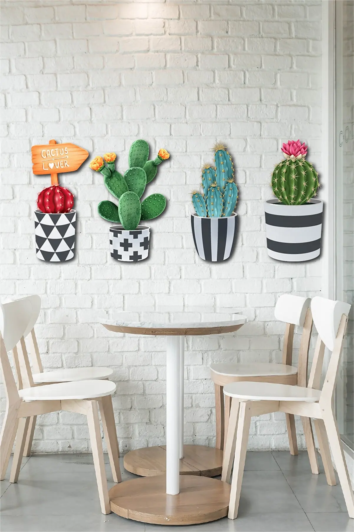 

4 Piece Wall Decoration Wooden Cactus Set Wall Decor home decor gift modern art mdf