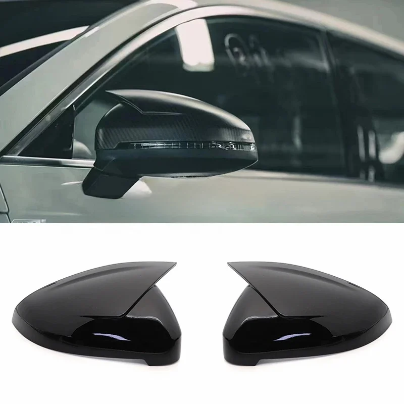 2 sztuki czarnych nakładek na lusterka boczne do Audi A4 A5 B9 2017 2018 2019 2020-2022 S4 S5 RS5 allroad Quattro zastępuje pokrowce w stylu ABT — zdjęcie 2