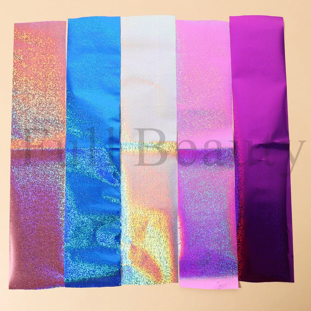 10 stks Holografische Transfer Folie Nagels Goud Bronzing Fonkelende Effen Kleur Charms Nail Art Stickers Ontwerp Accessoires GLXKH02