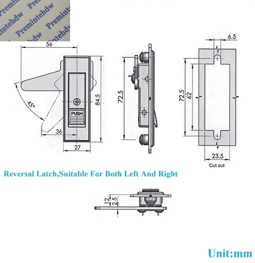 10Pcs Zinc Rectangle Flush Electric Cabinet Lock Cam Latch For Wall Fire Hydrant Industrial Electric Distribution Box