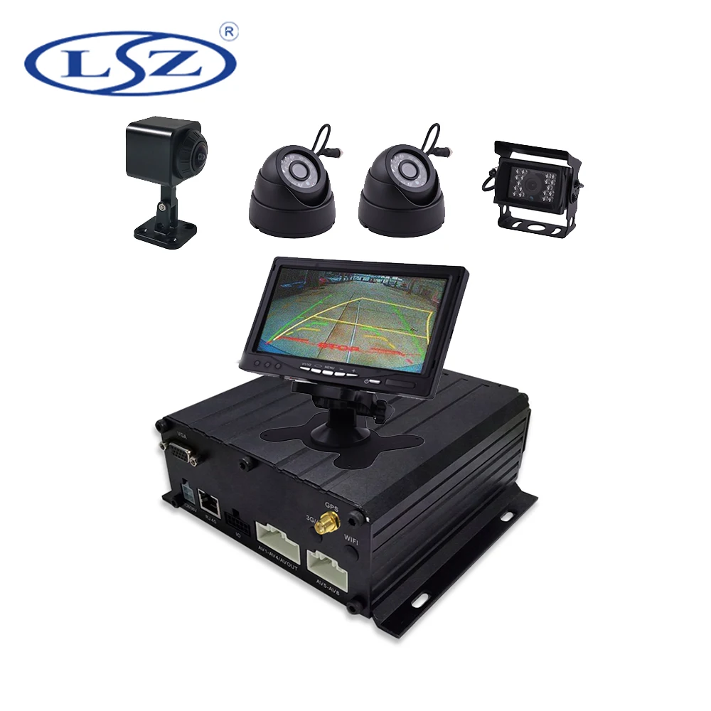 

LSZ 6CH 1080P Camera 7 inch Monitor Mobile DVR Support HD+SD Card GPS MDVR Kits For Car/Bus/Truck