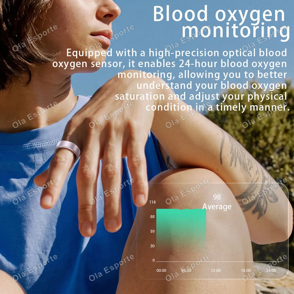 Smart Ring Heart Rate Blood Oxygen Sleep Tracker Ring IP68 Waterproof Multi Sports Mode Fitness Ring Men Women Free Shipping USA view 4